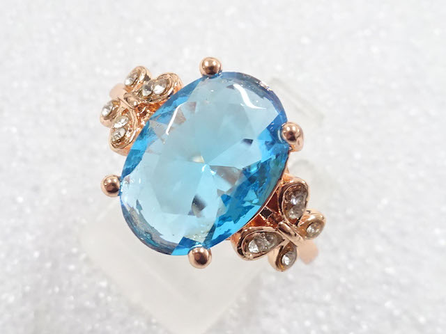 JAPANESE KIMONO / ANTIQUE COLORED STONE RING (SIZE 20)